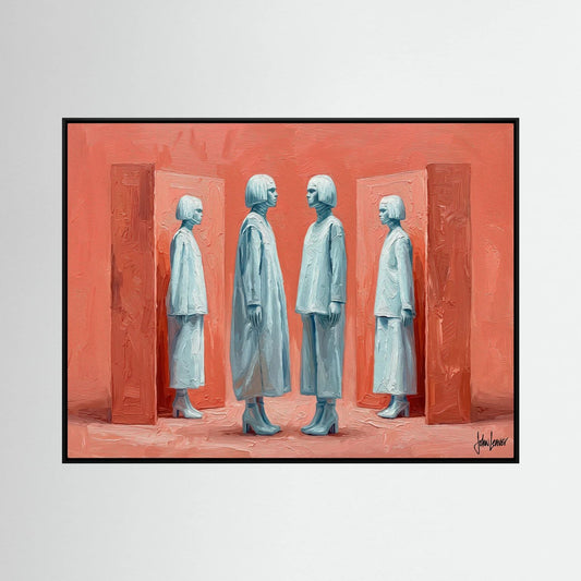 Coral Encounter — Statuesque Figures Canvas Print