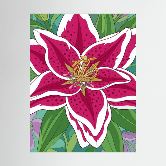 Colourful Flower — Bold Botanical Illustration Print - Copy - Copy - Copy - Copy