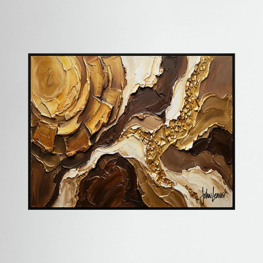 Molten Gold — Textured Abstract Canvas Print